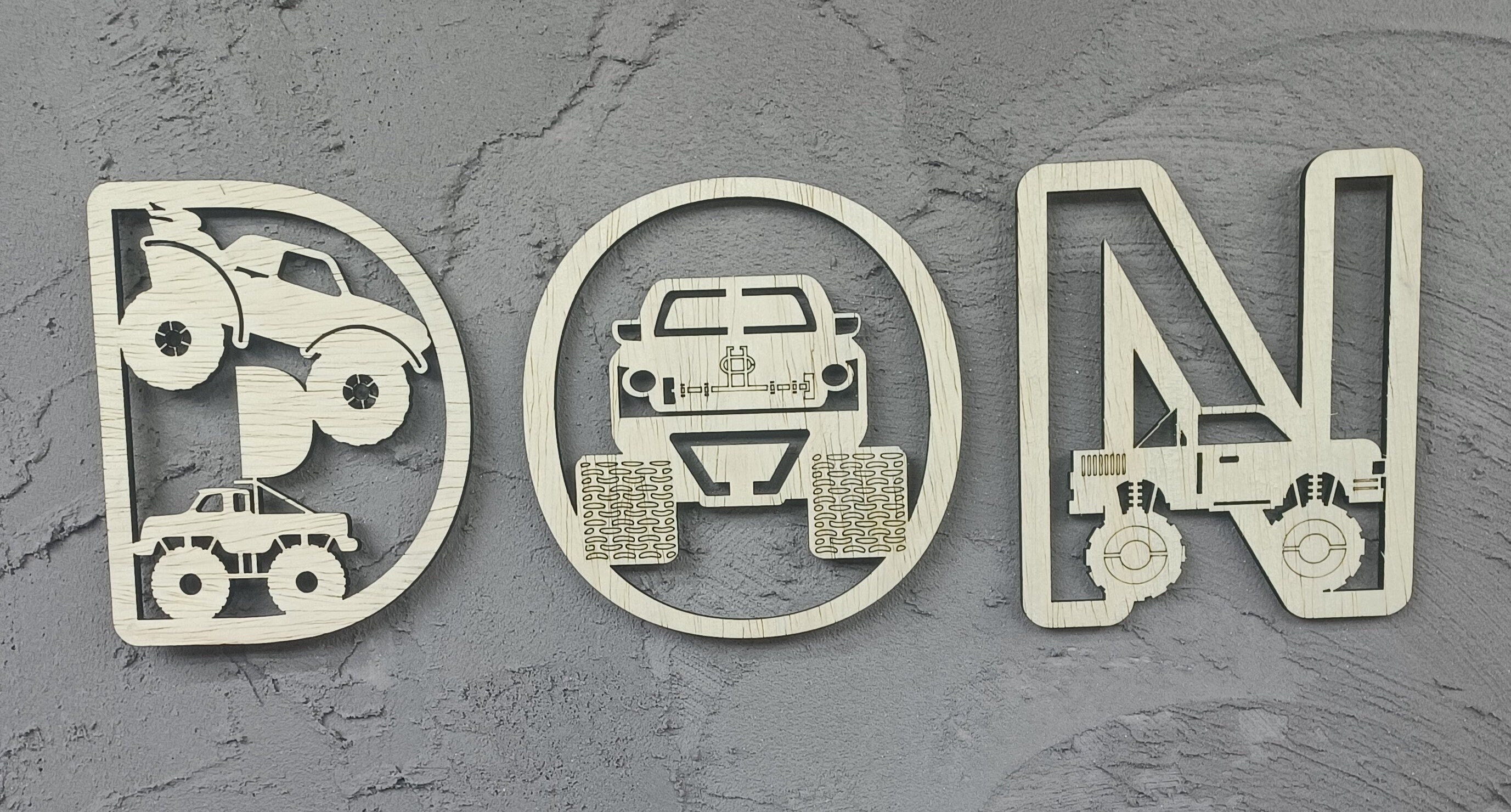 Monster Truck Alphabet Letters