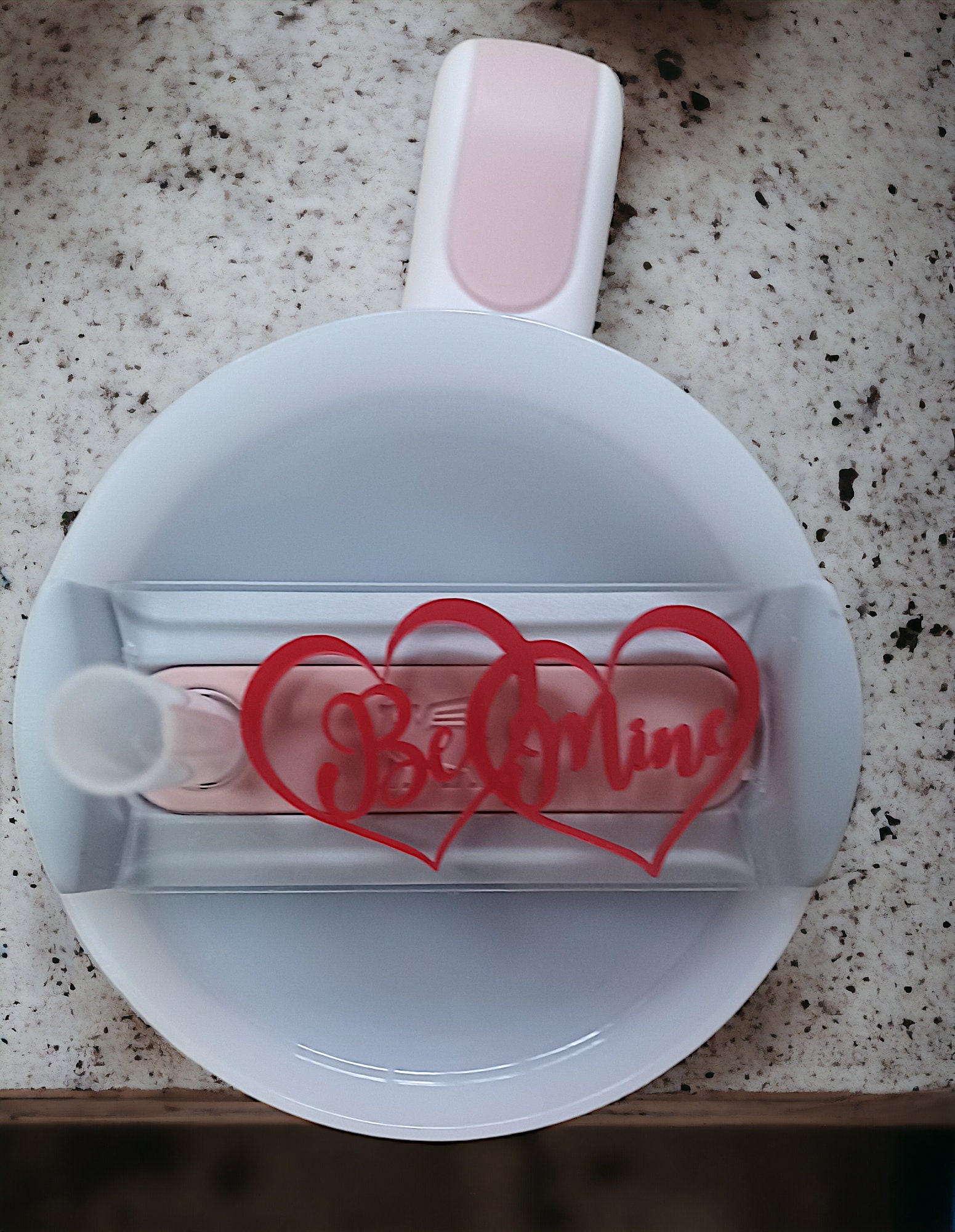 Valentine's Acrylic Tumbler Topper, Be Mine Heart, Stanley 30/40oz